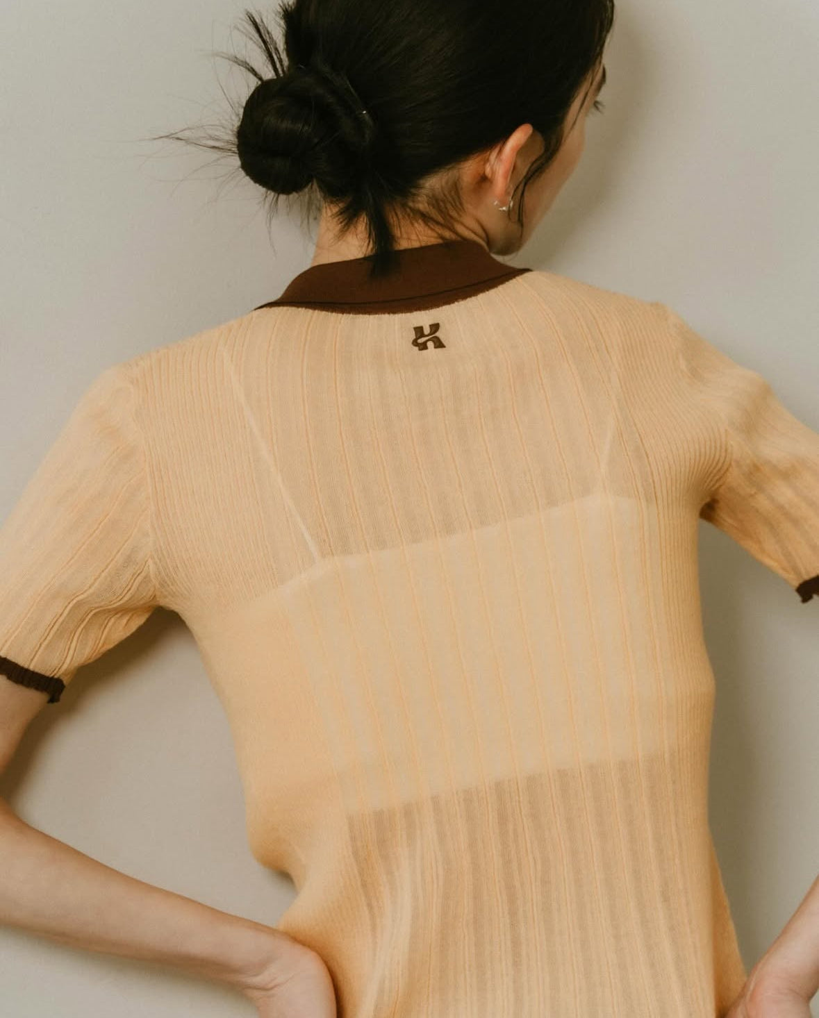 sheer polo knit