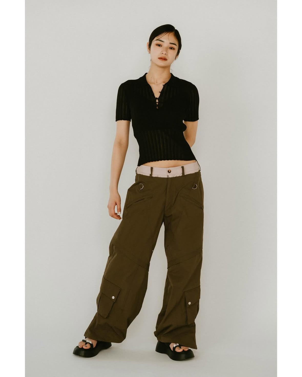 sheer polo knit