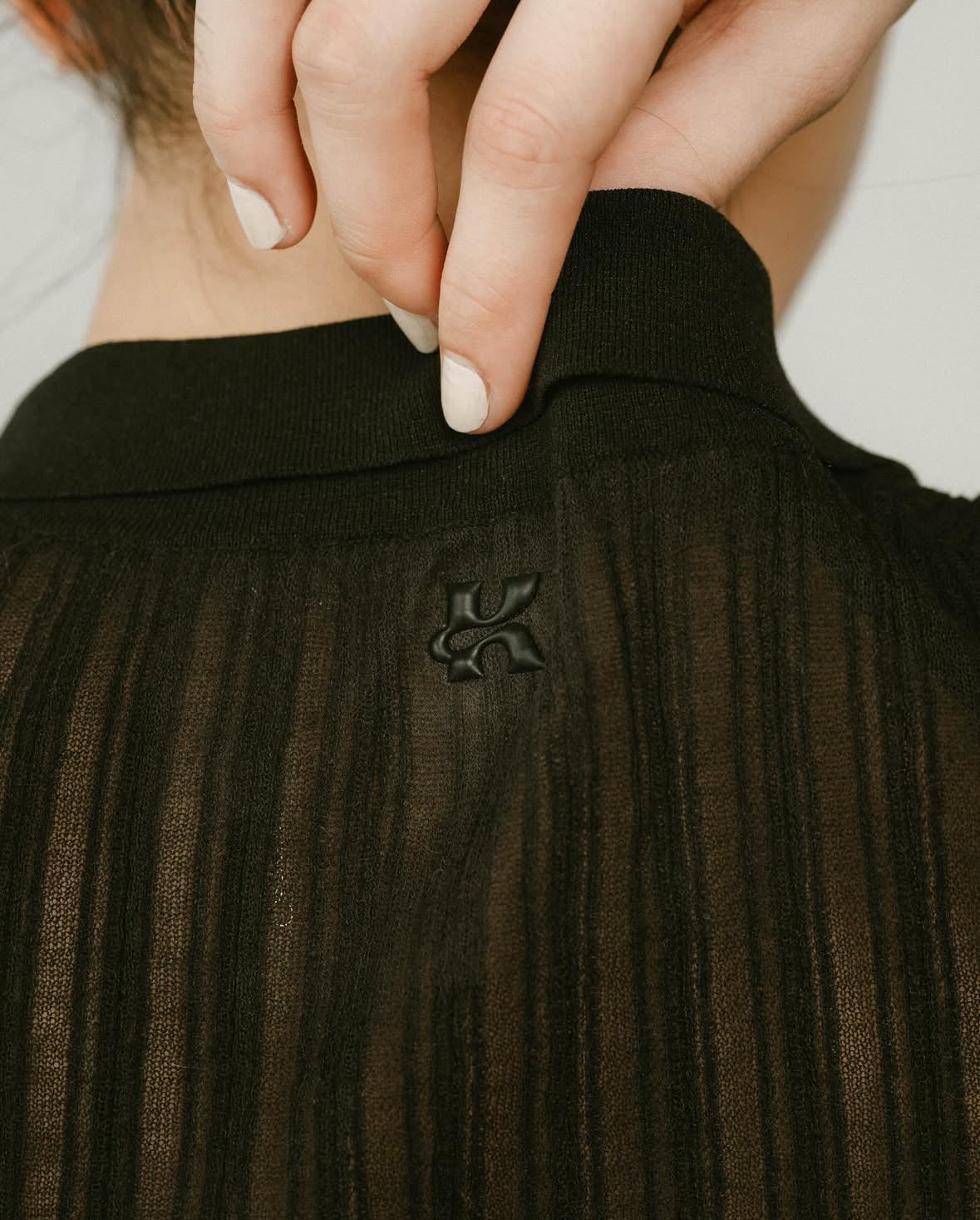 sheer polo knit