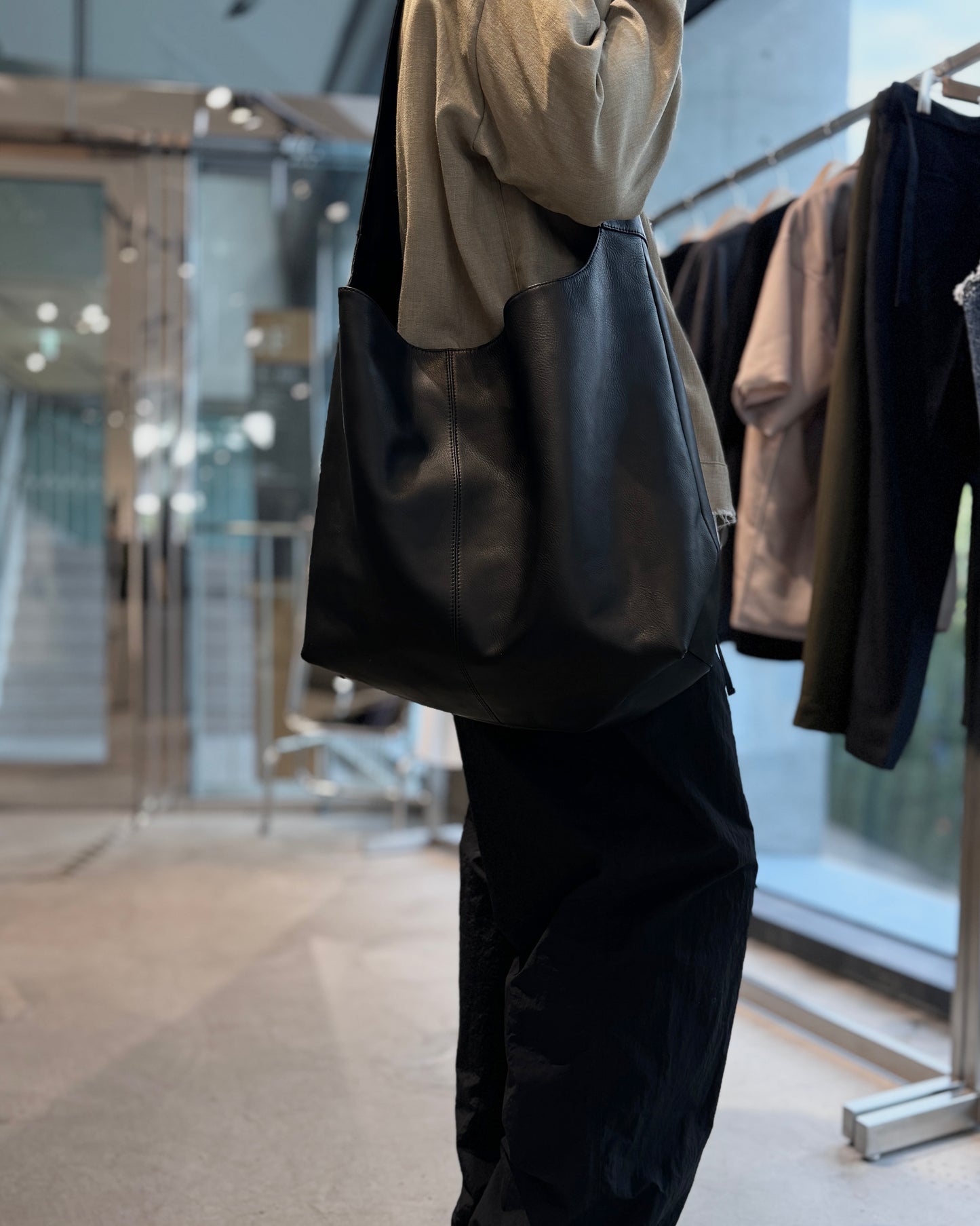 water proof washable leather big shoulder bag