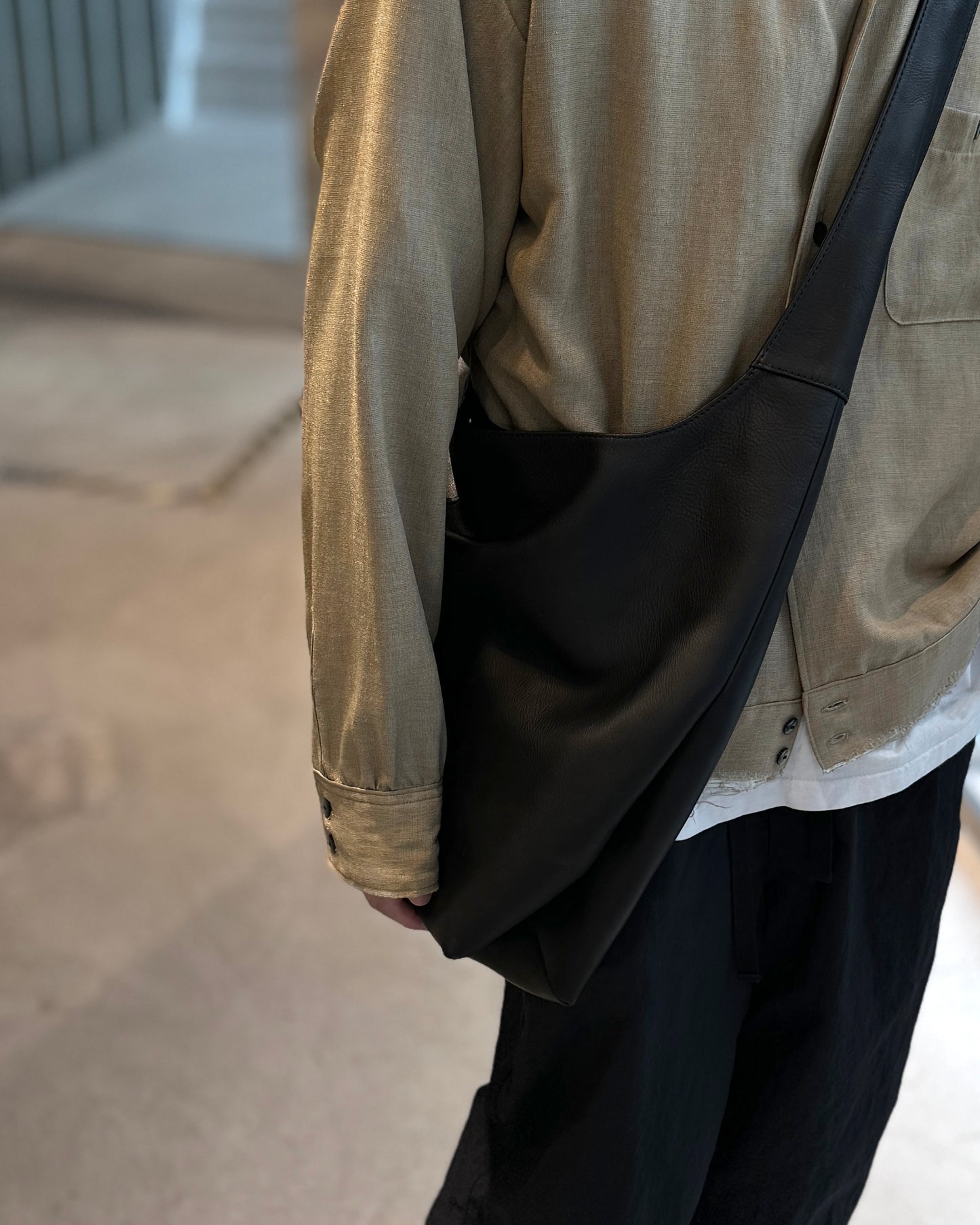 water proof washable leather big shoulder bag