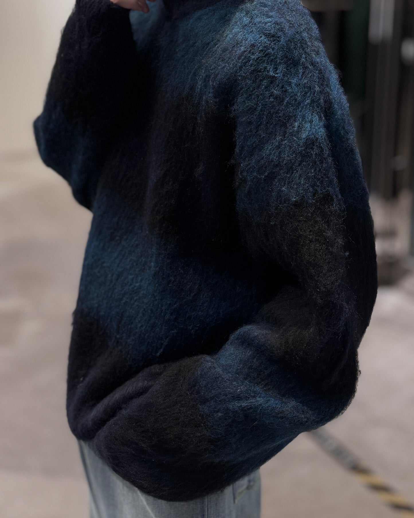 shaggy crew neck knit