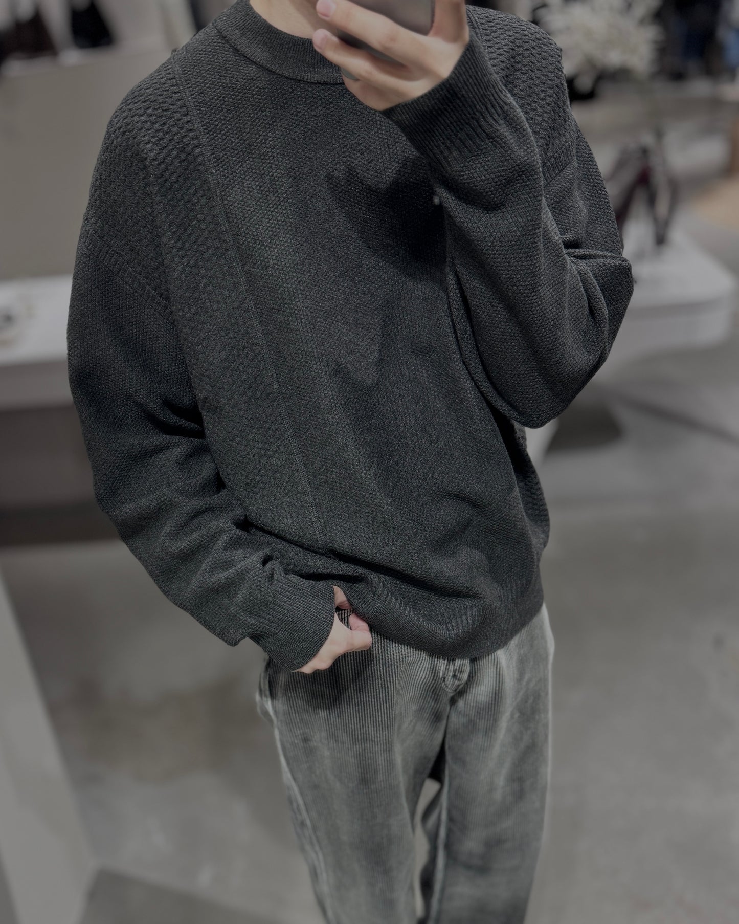 pattern contrast sweater