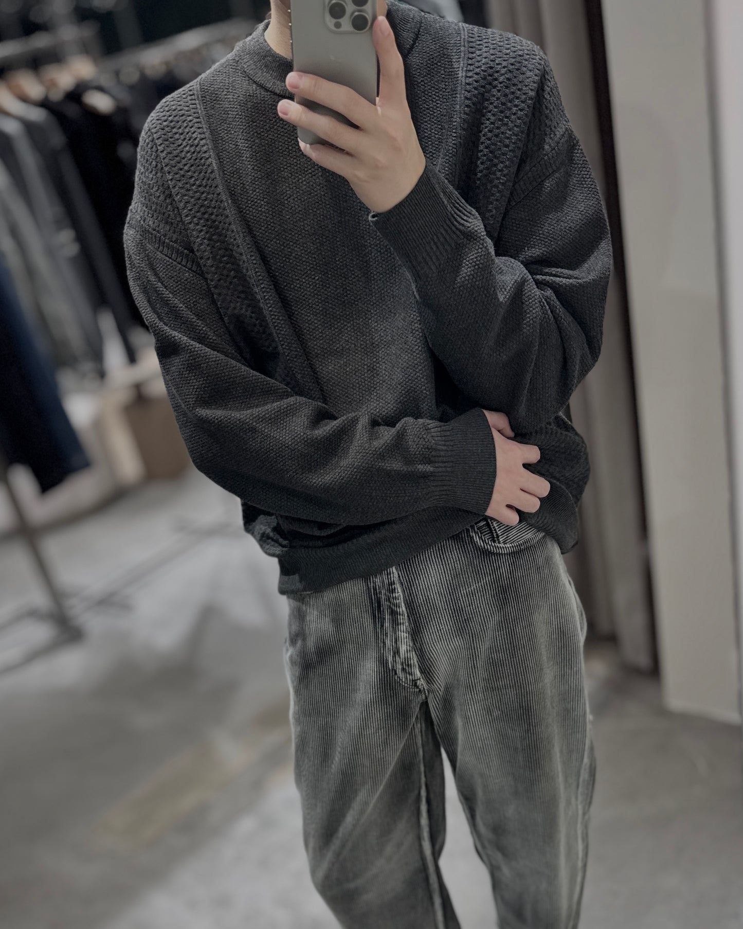 pattern contrast sweater