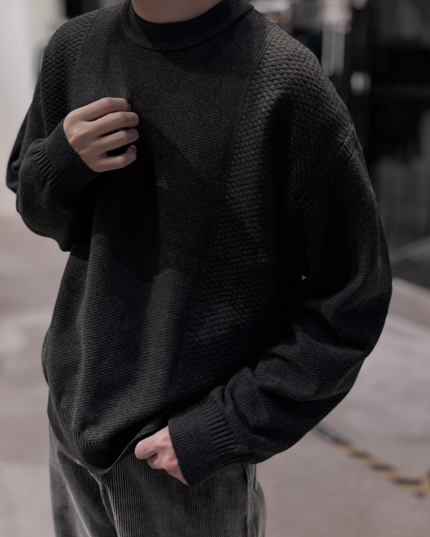 pattern contrast sweater