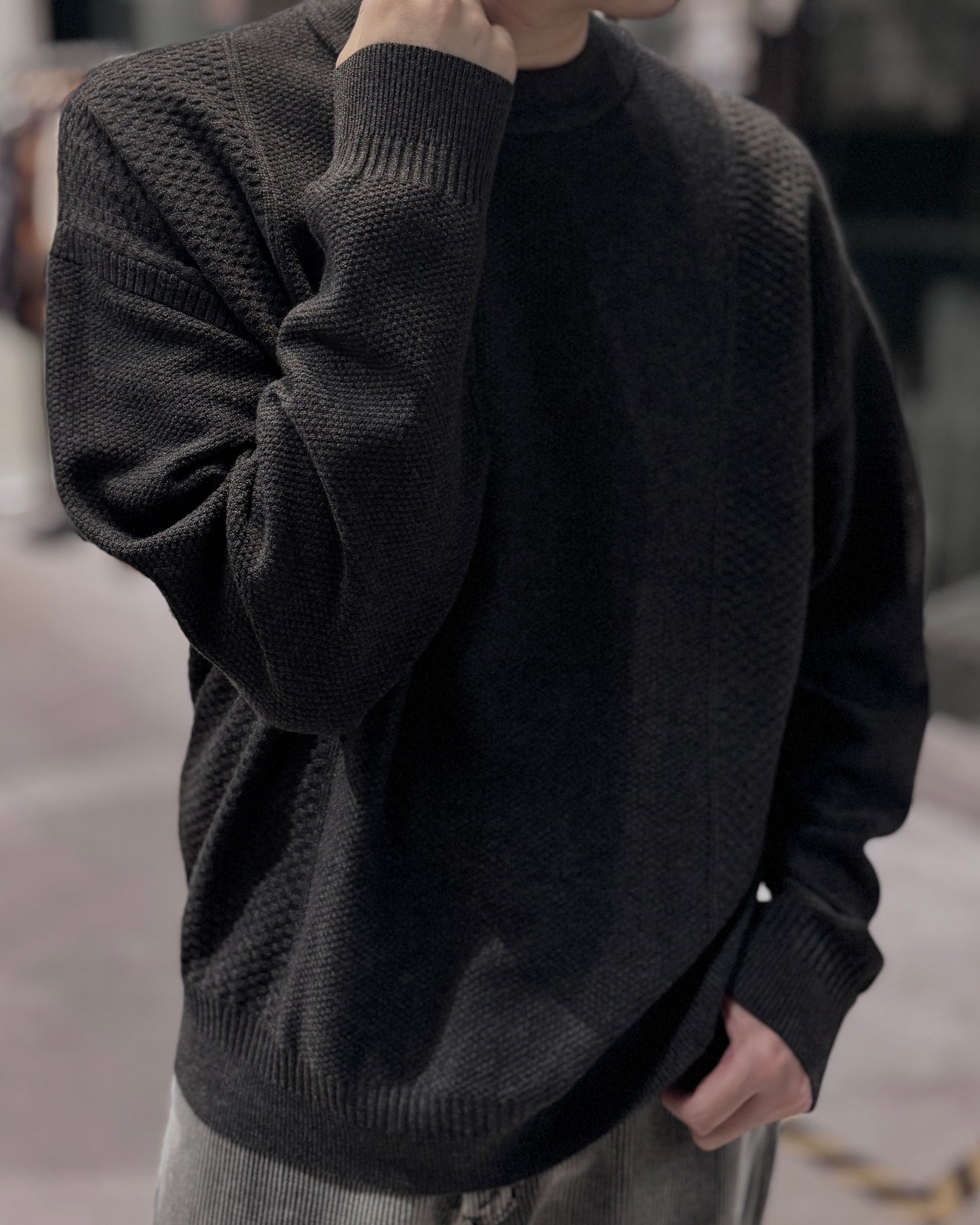 pattern contrast sweater