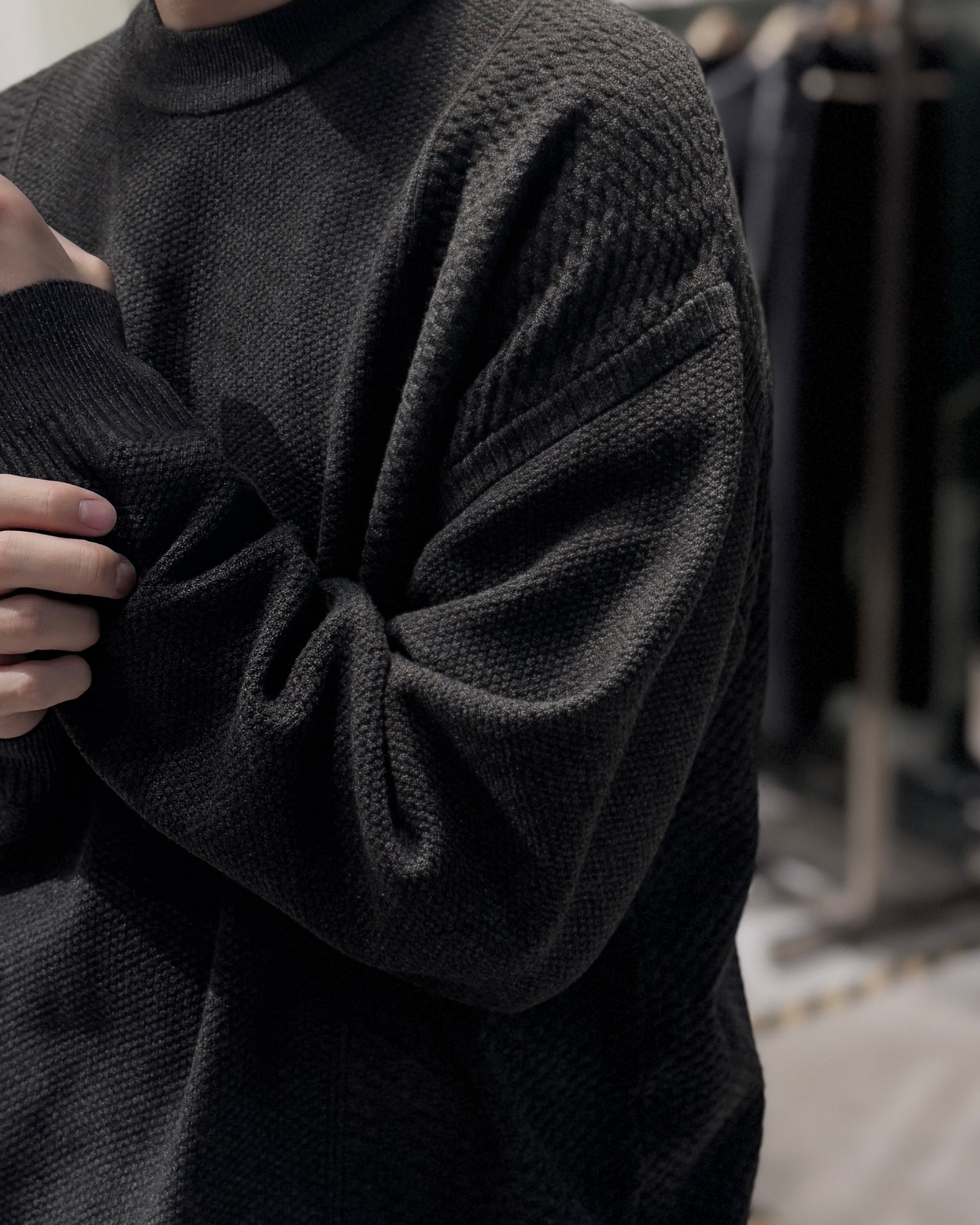 pattern contrast sweater