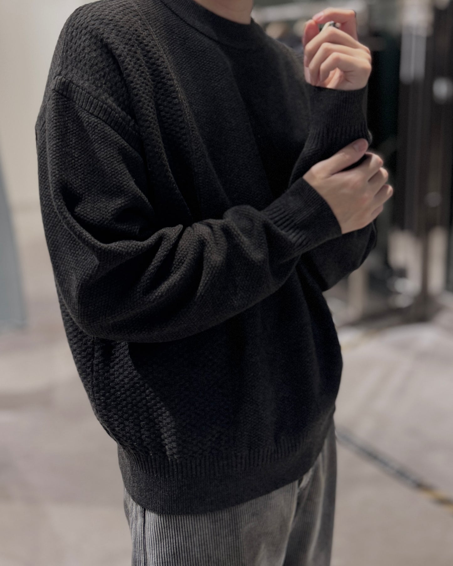 pattern contrast sweater