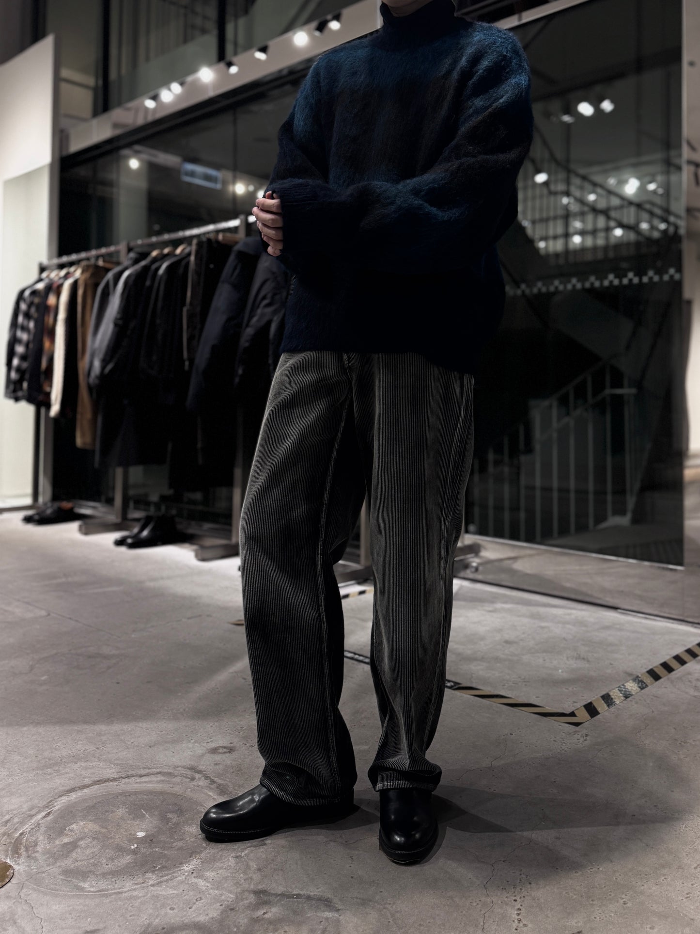 shaggy crew neck knit