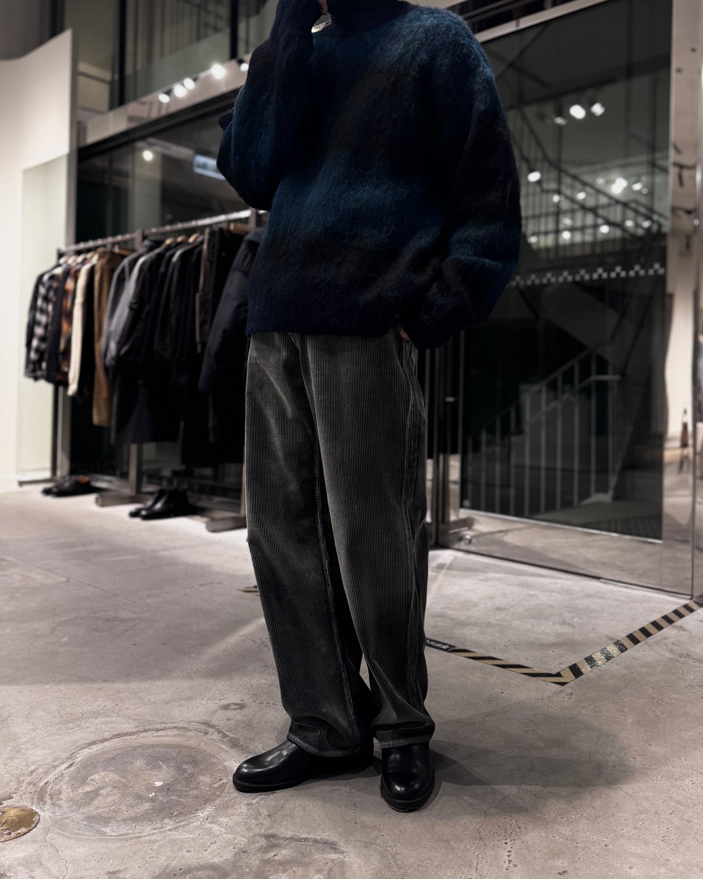 shaggy crew neck knit