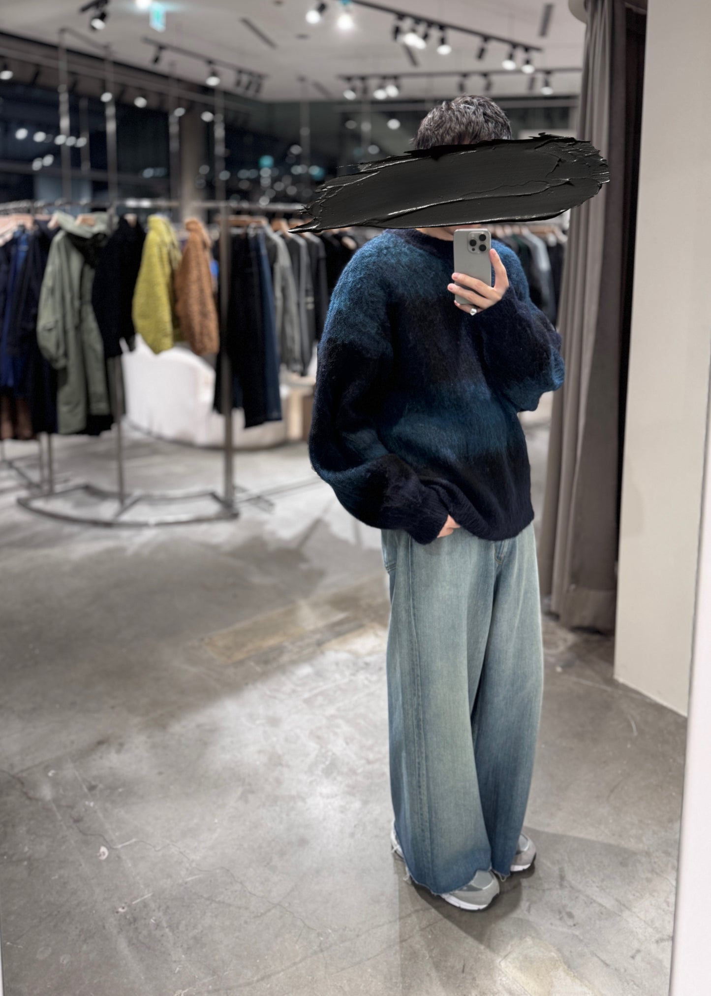 shaggy crew neck knit