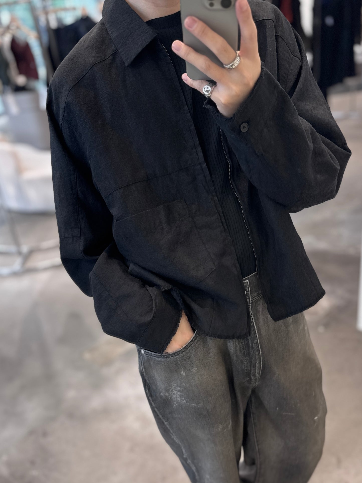 zip short shirt