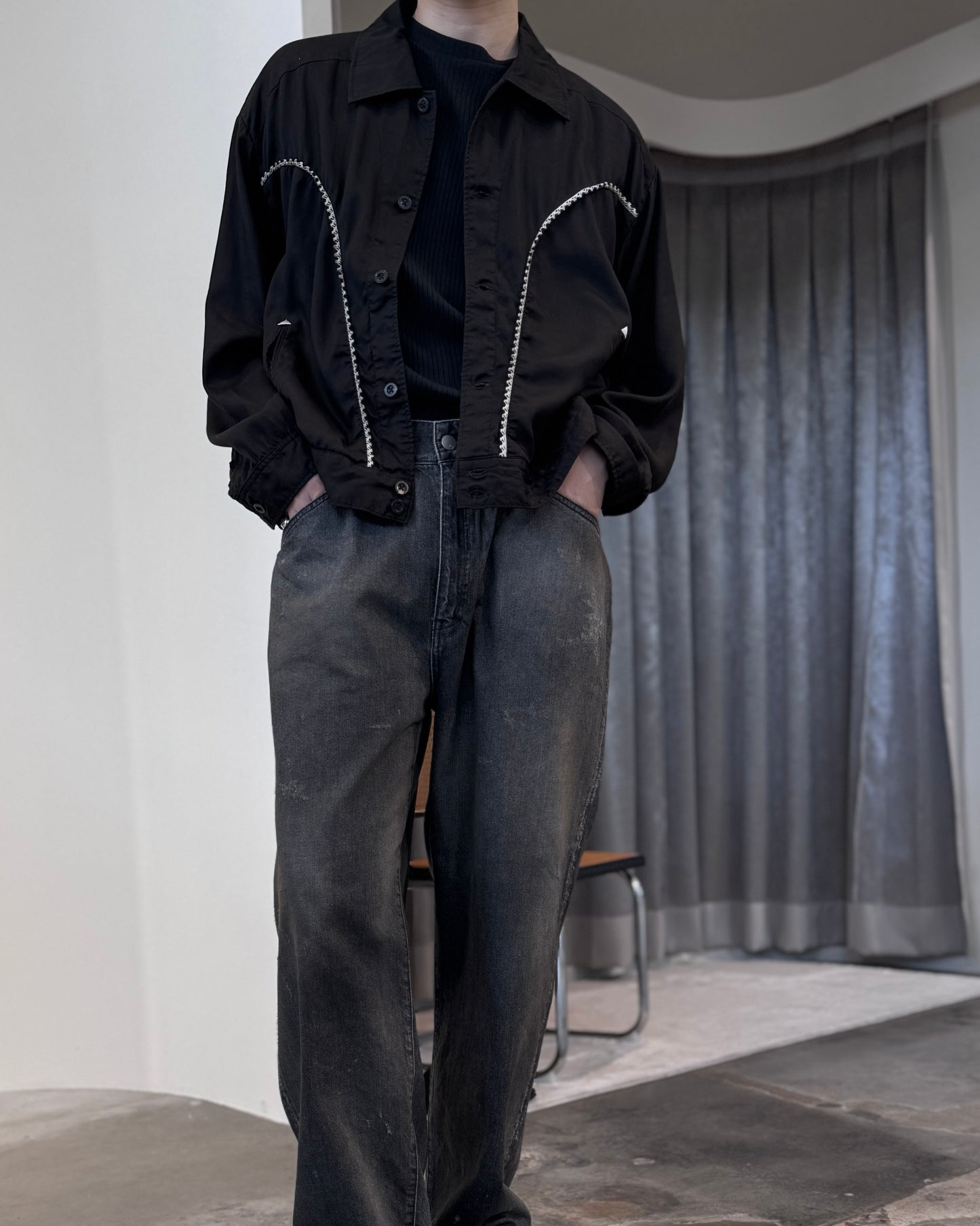 tapered denim pants