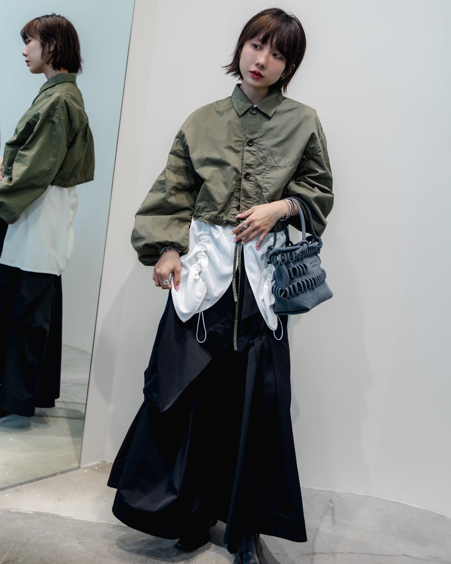 cotton linen cropped shirt