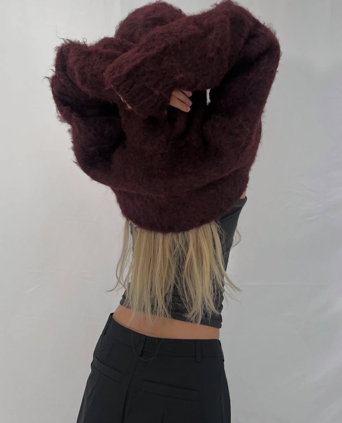 2way hooded muffler knit