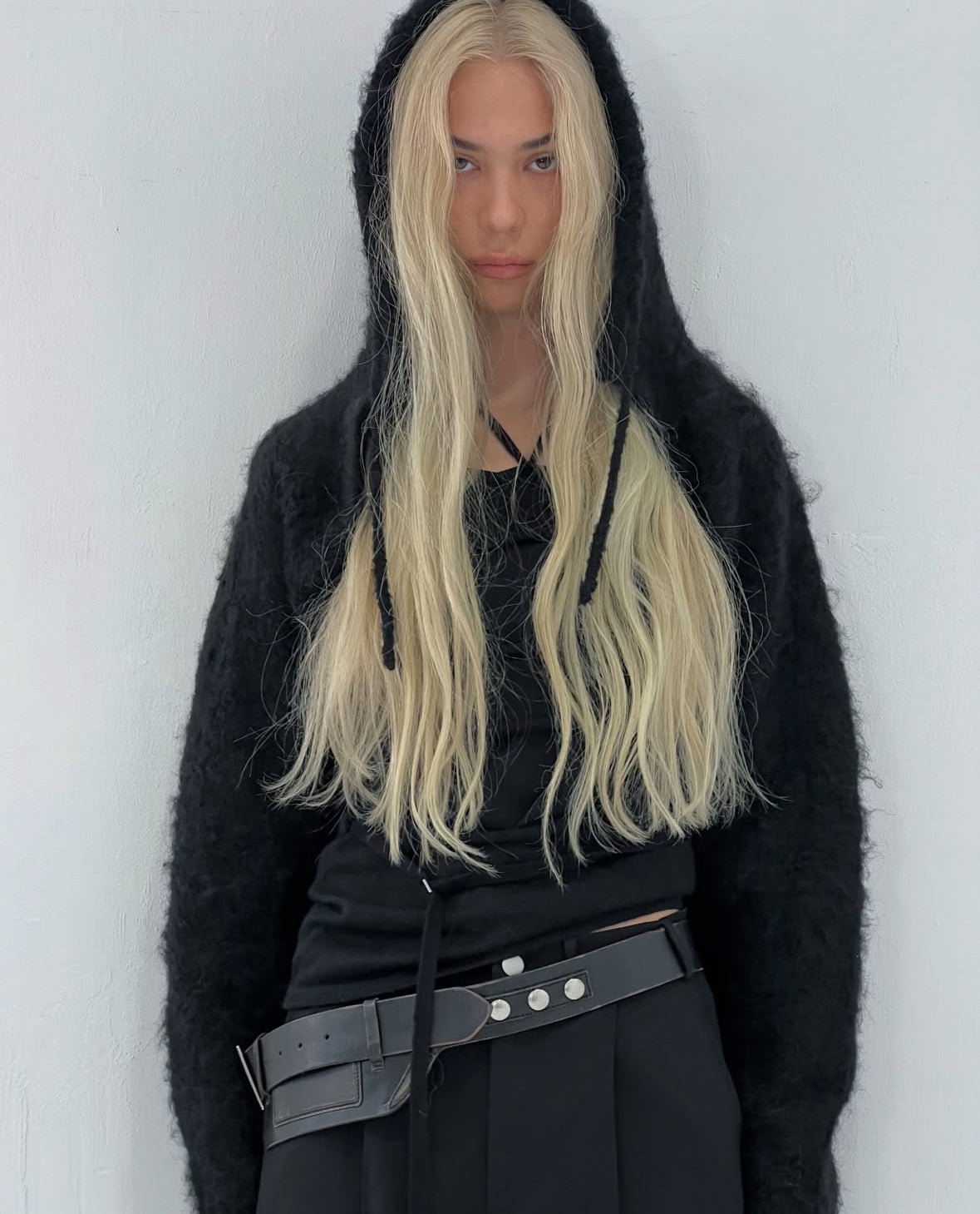 2way hooded muffler knit