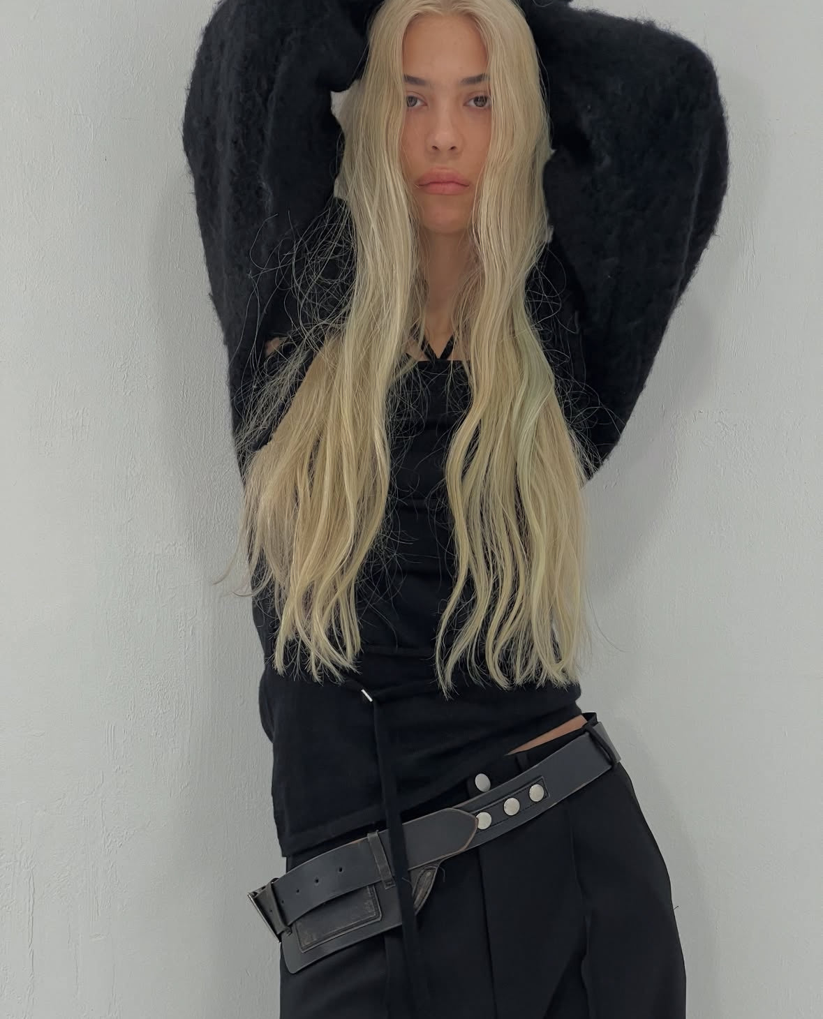 2way hooded muffler knit