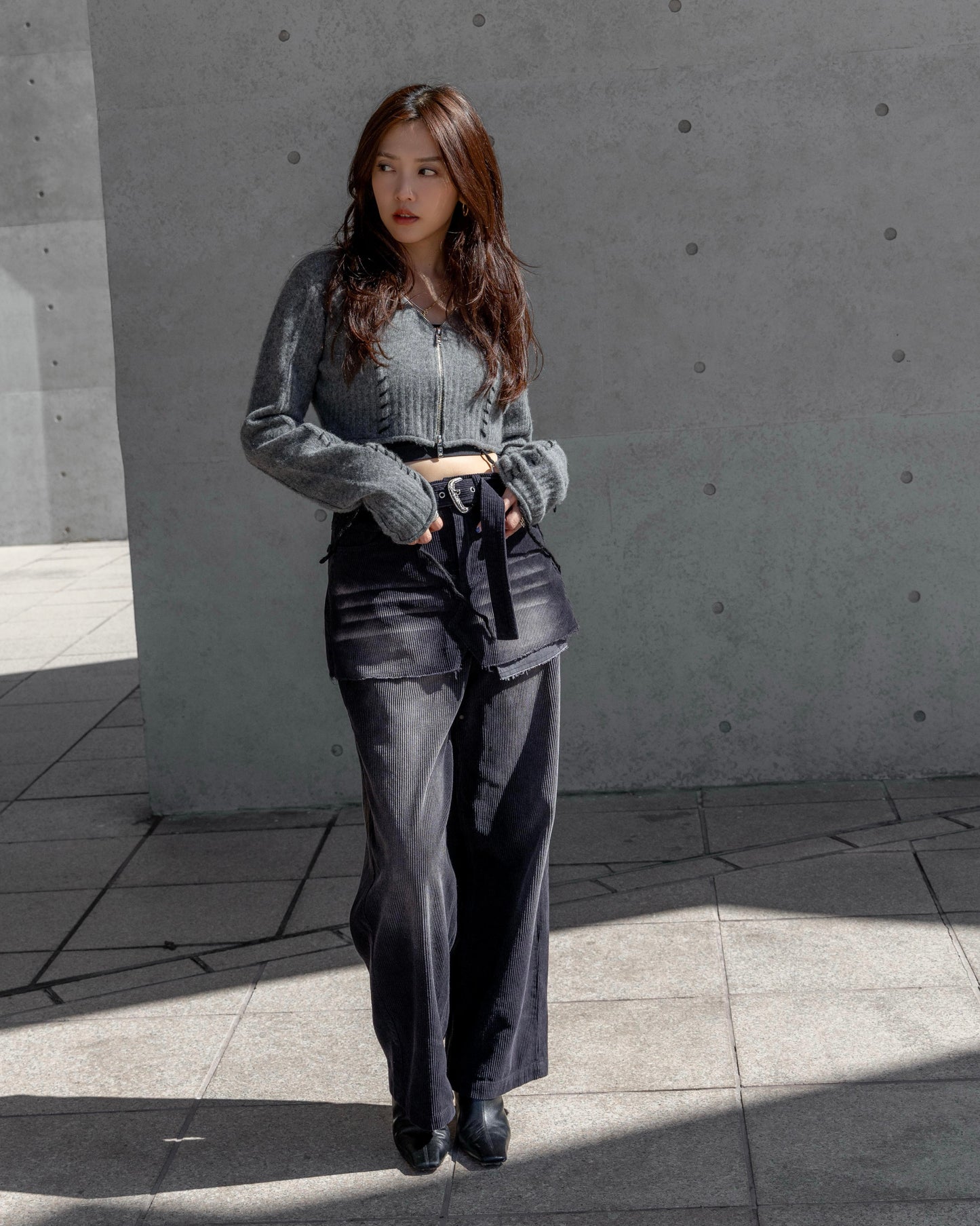 cashmere blend lace-up knit