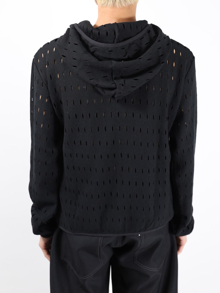 raschel hole zip hoodie