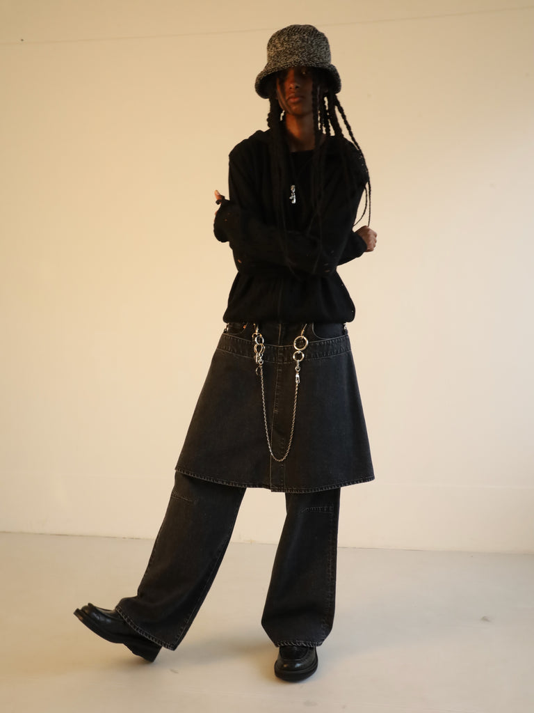 raschel hole zip hoodie