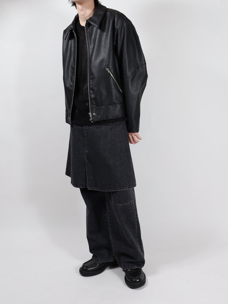 wrap skirt denim pants