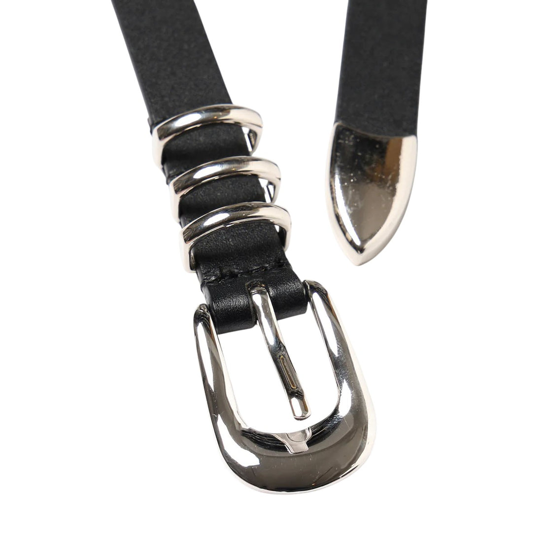 thin western leather belt