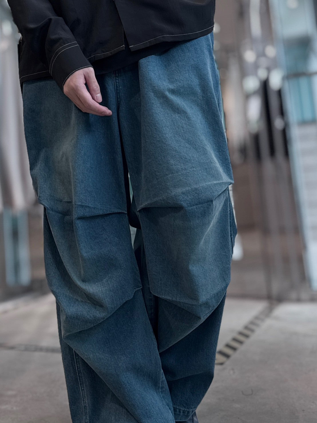 12oz parachute denim pants
