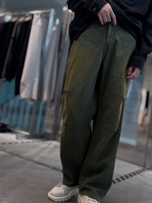 drape over shaped denim pants