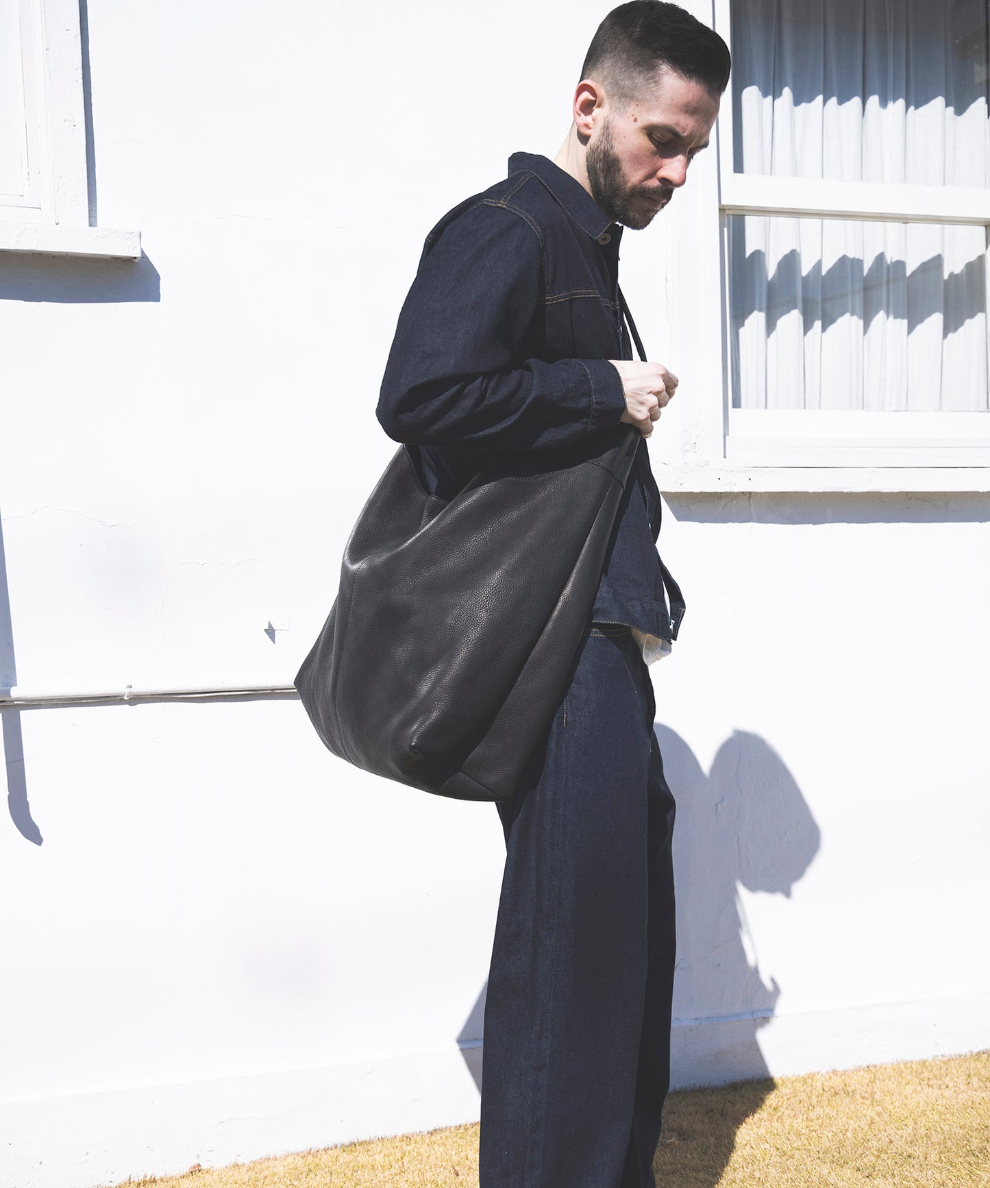 water proof washable leather big shoulder bag