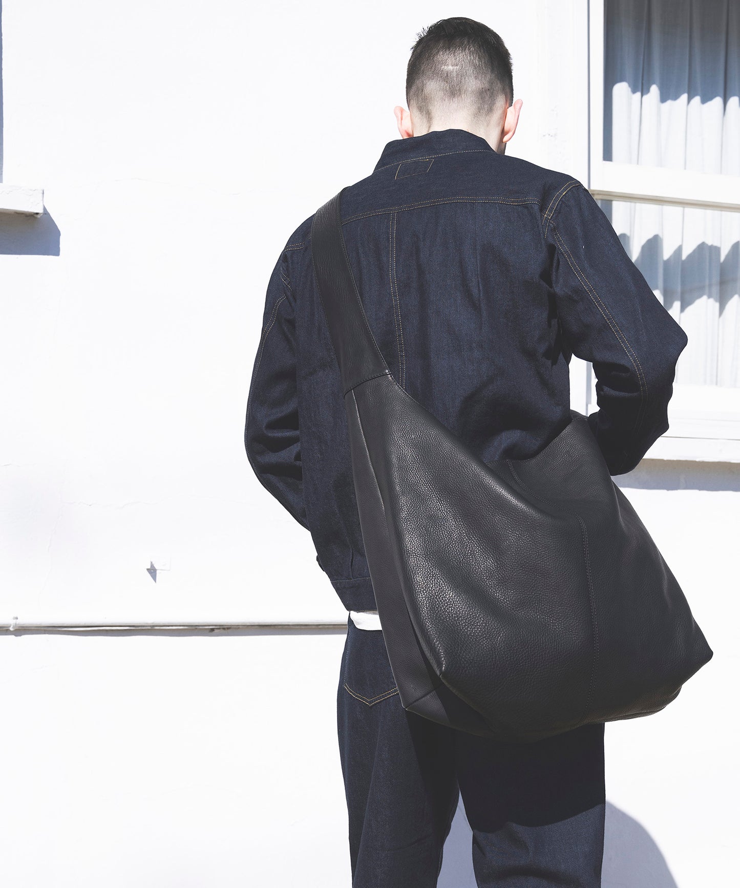 water proof washable leather big shoulder bag