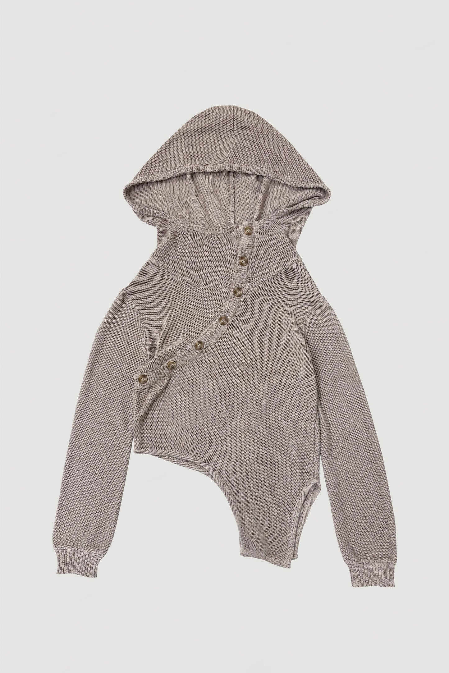 open knit hooded top