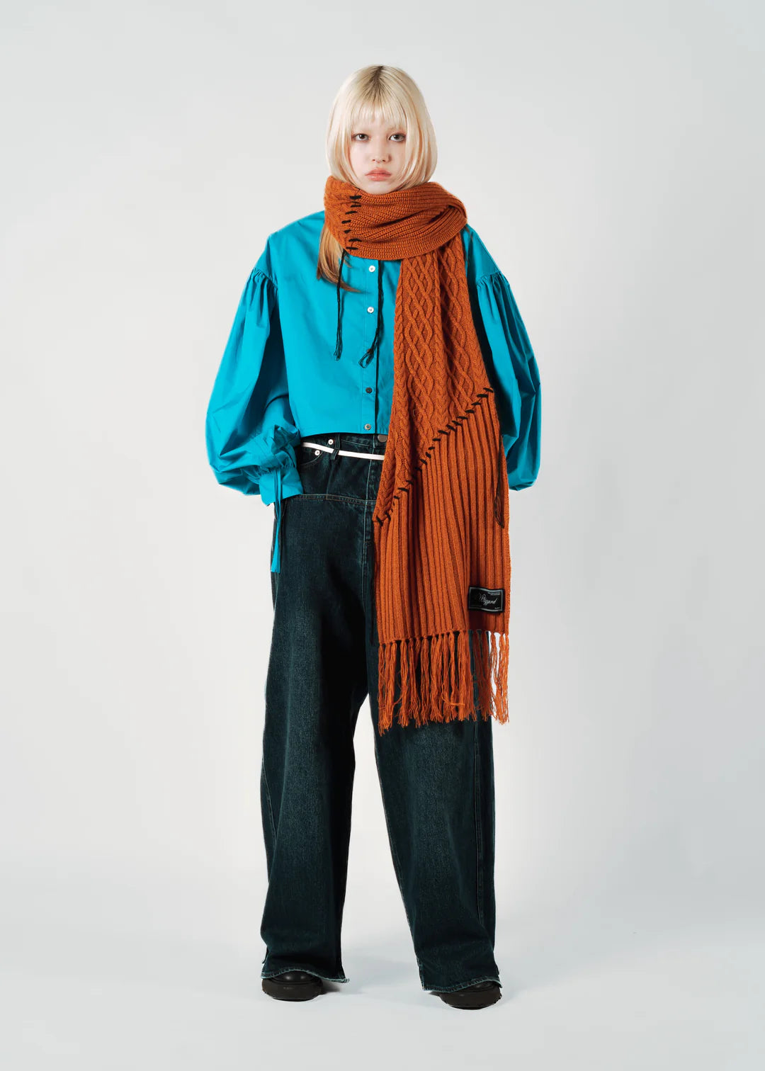 patchwork knit muffler