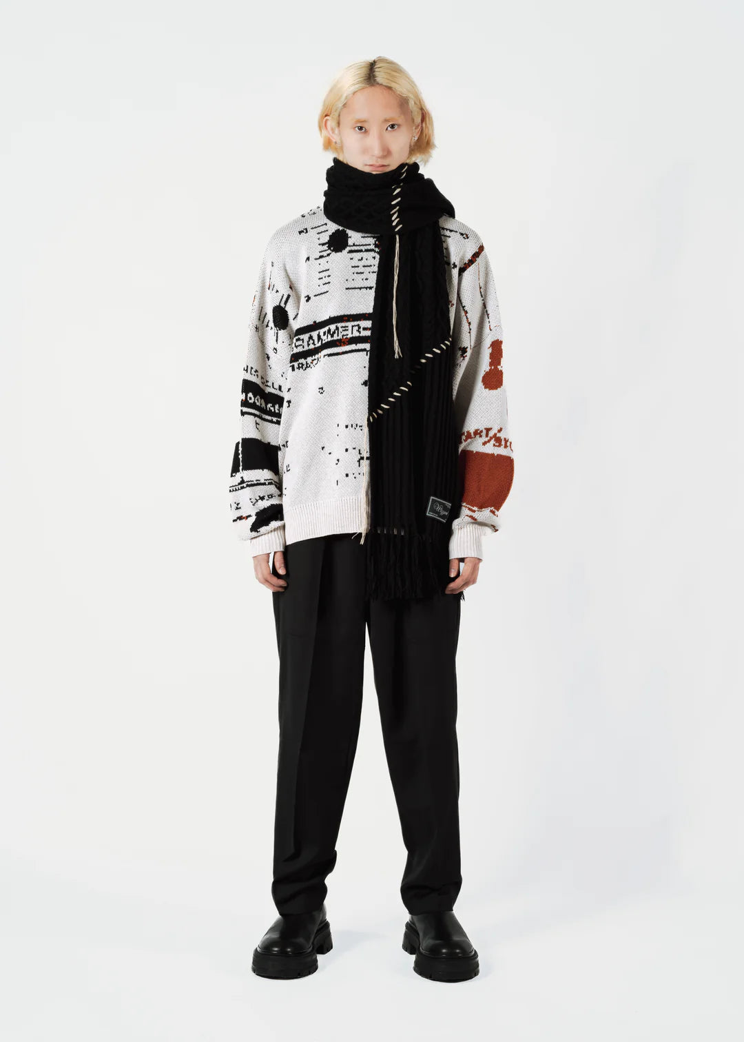 patchwork knit muffler