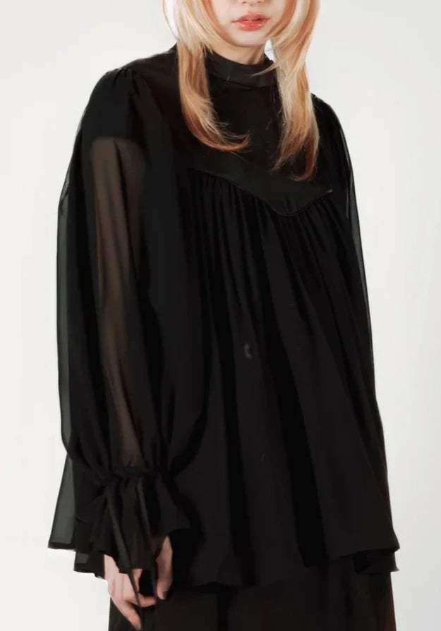 reversible gathered blouse