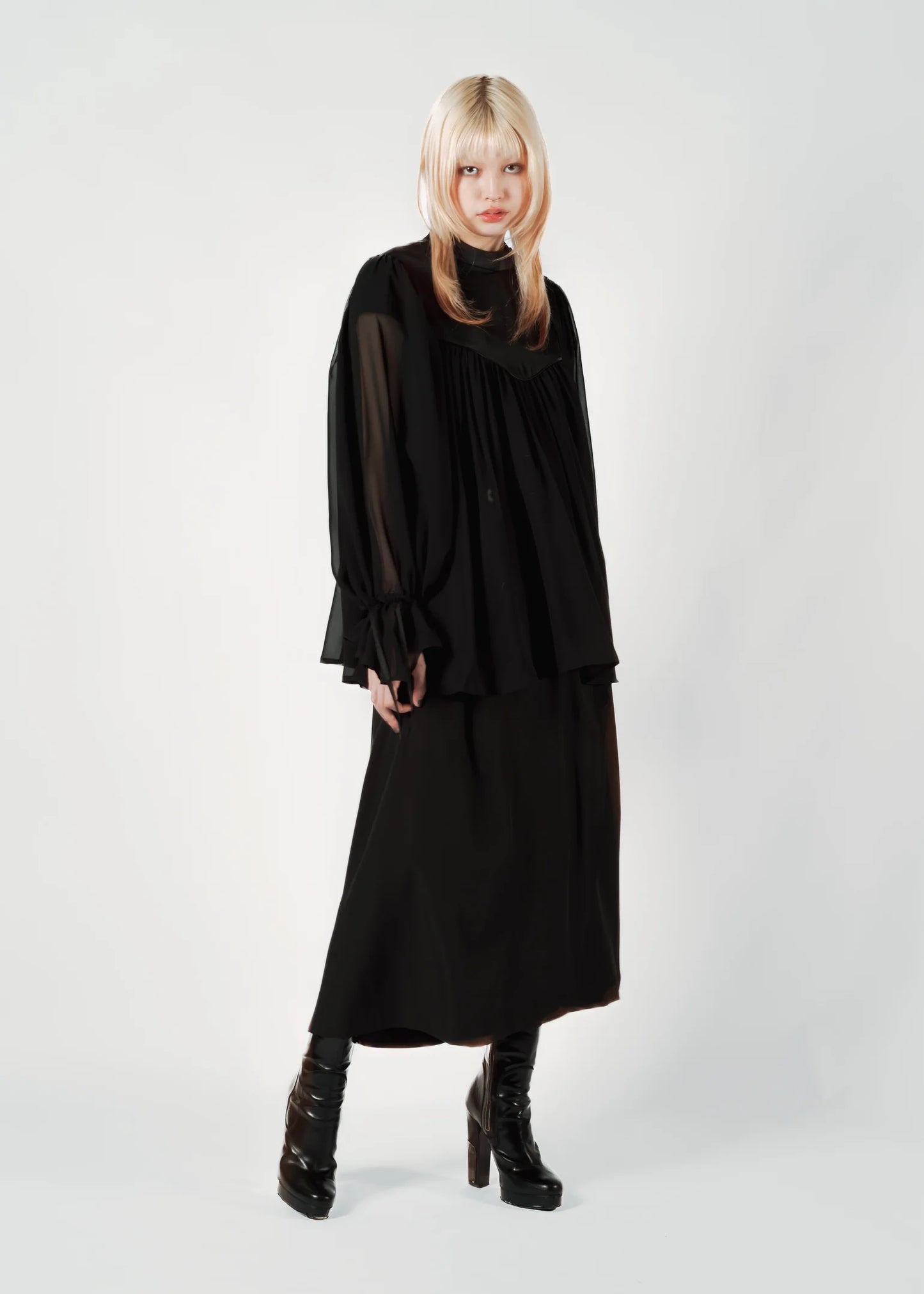 reversible gathered blouse