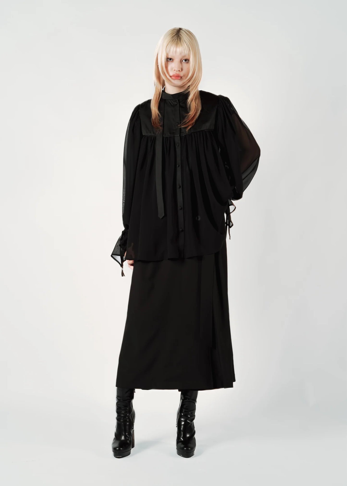 reversible gathered blouse