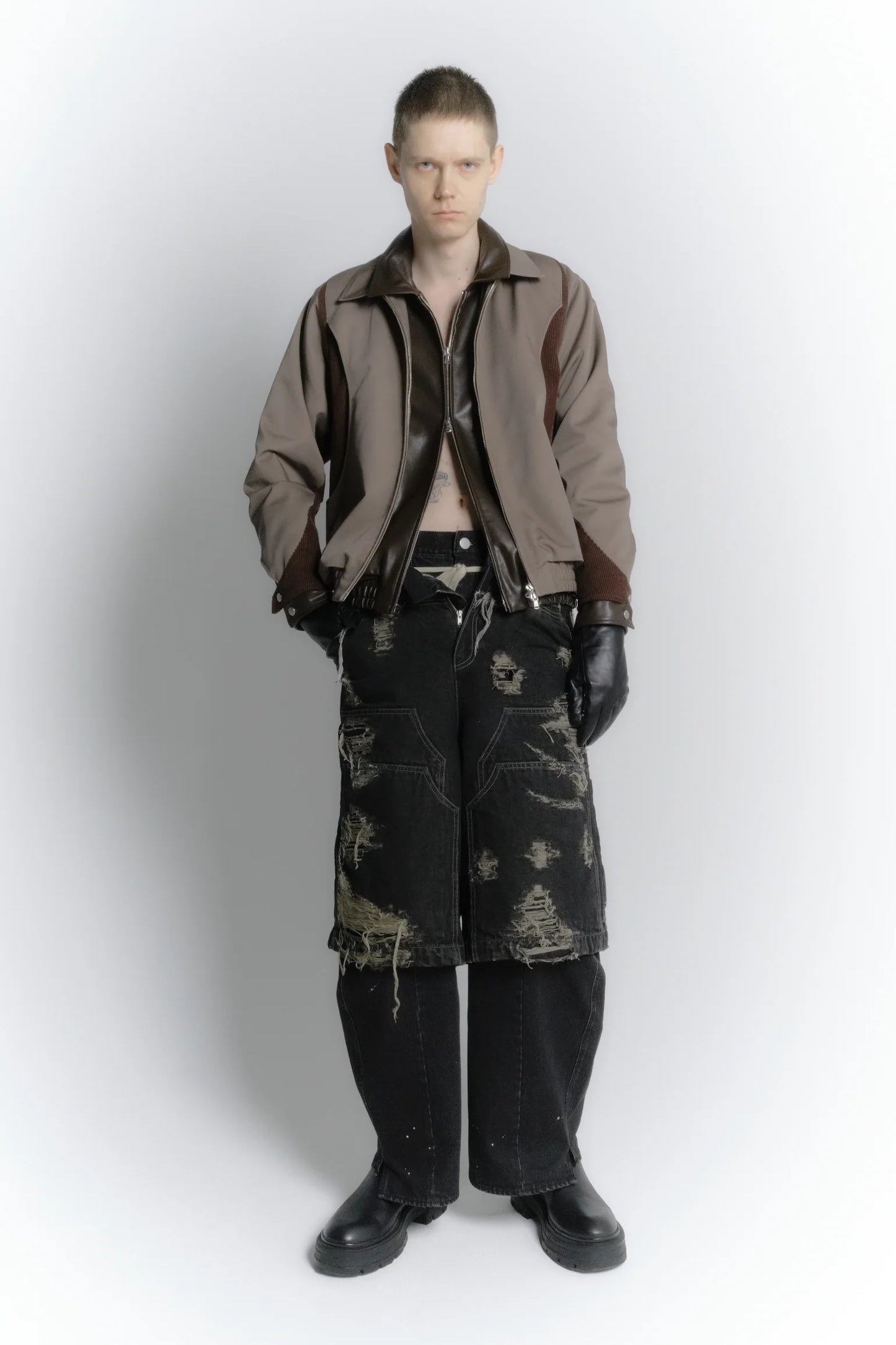 cut up harrington jacket
