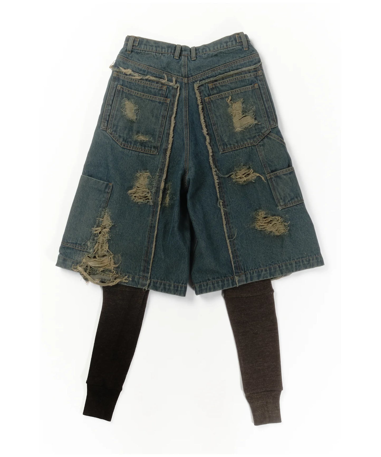 layered denim pants