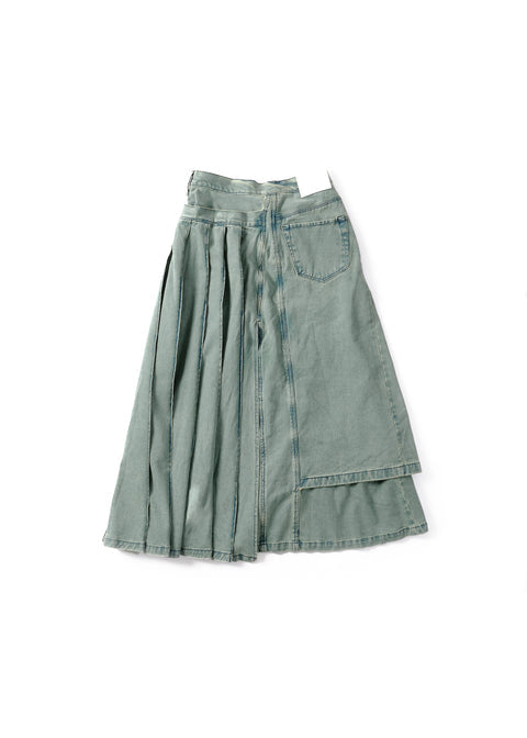 layer denim skirt