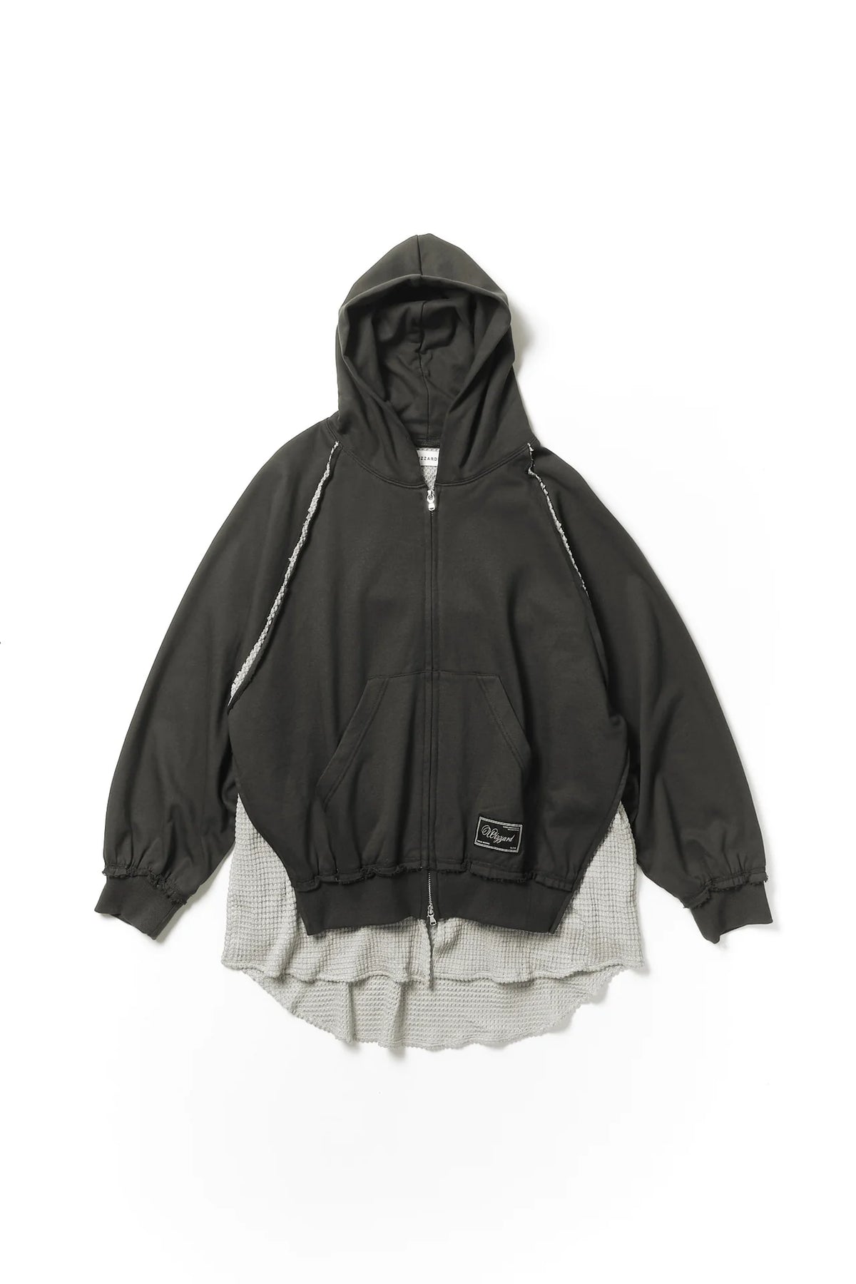 layered zip hoodie