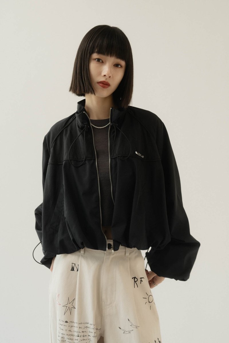 balloon sleeve nylon jacket