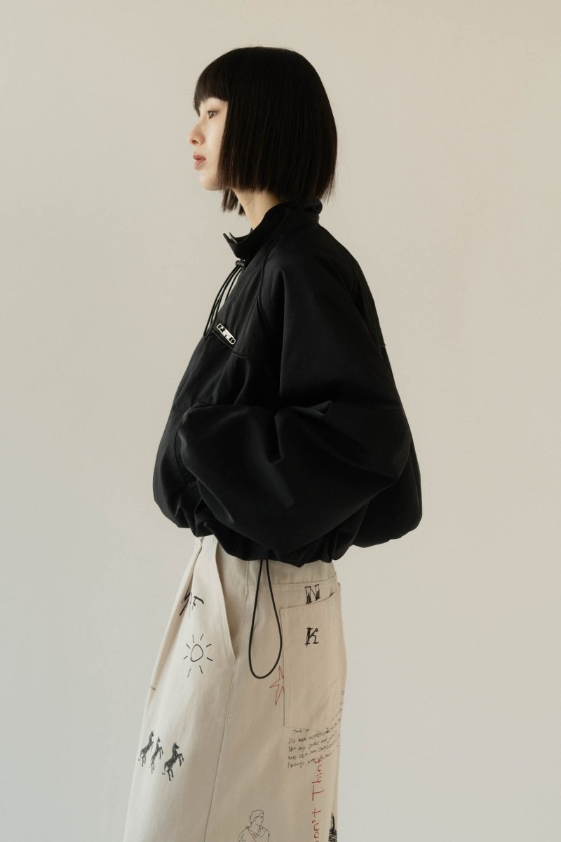 balloon sleeve nylon jacket