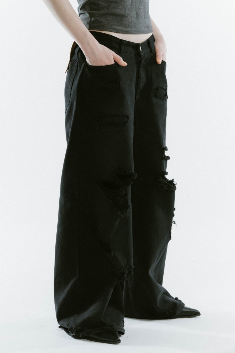damage denim pants(unisex)