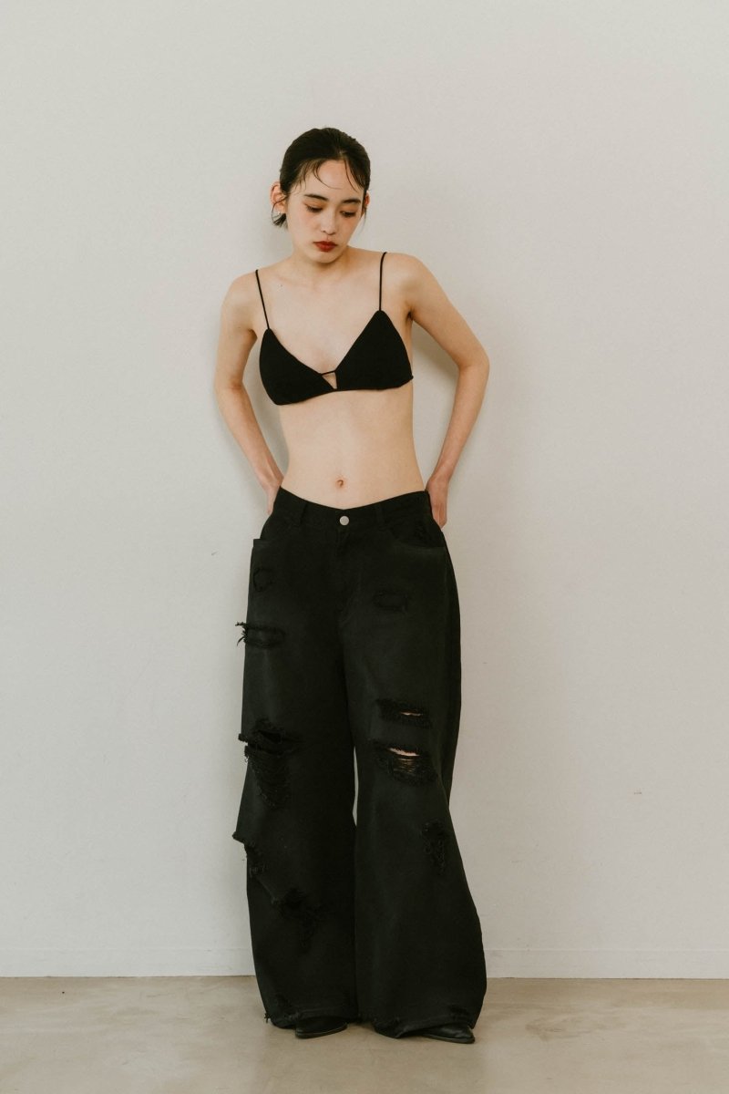 damage denim pants(unisex)