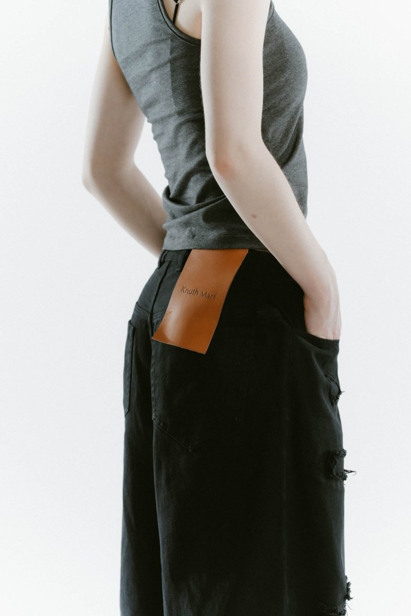damage denim pants(unisex)