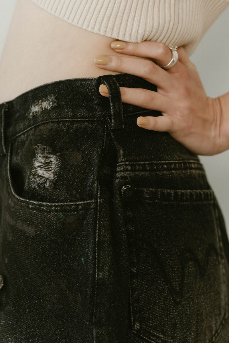 damage denim pants(unisex)