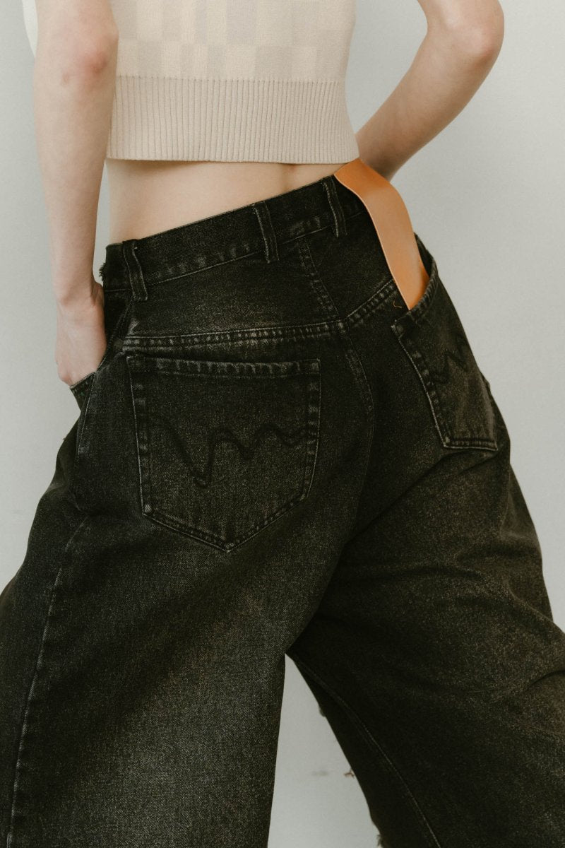 damage denim pants(unisex)