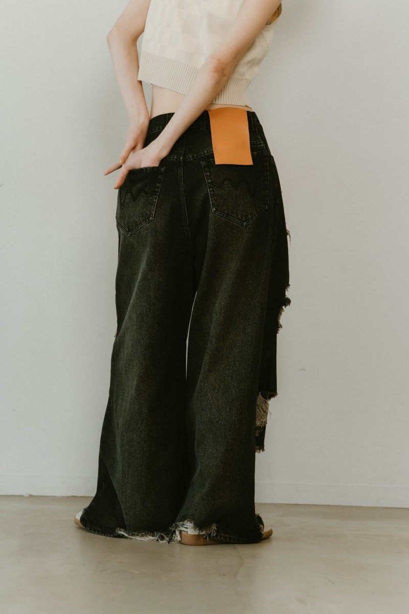damage denim pants(unisex)