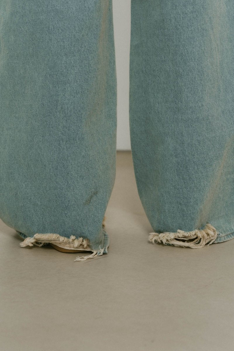 damage denim pants(unisex)