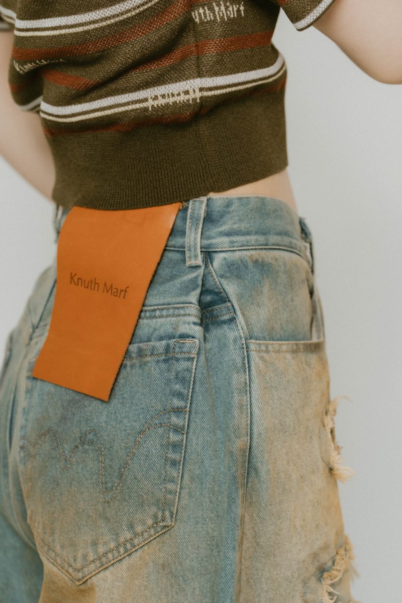 damage denim pants(unisex)
